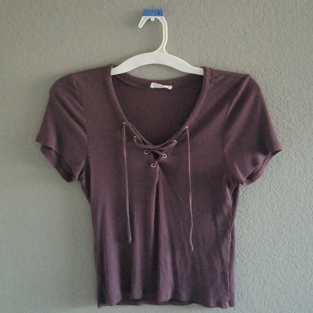 Purple lace up top
